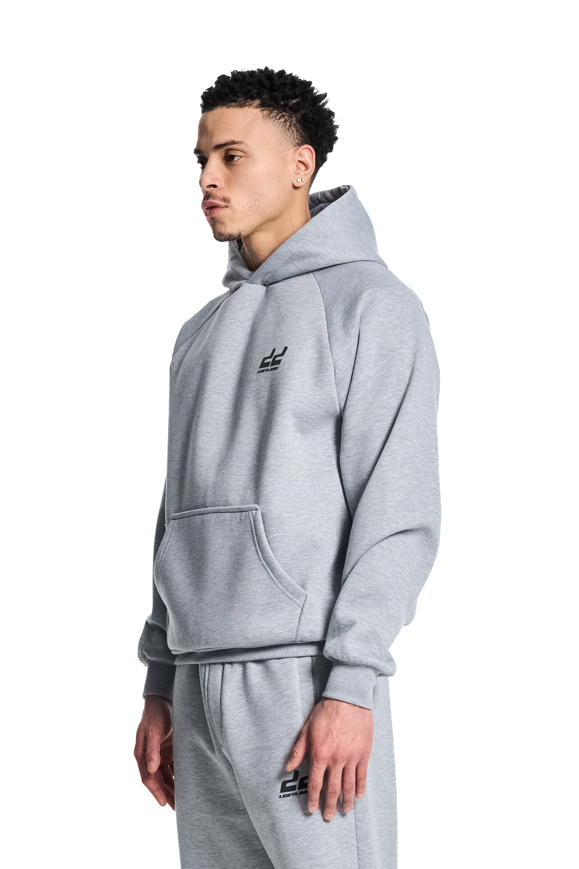 Basic Hoodie Grey Melange V2 - Image 3