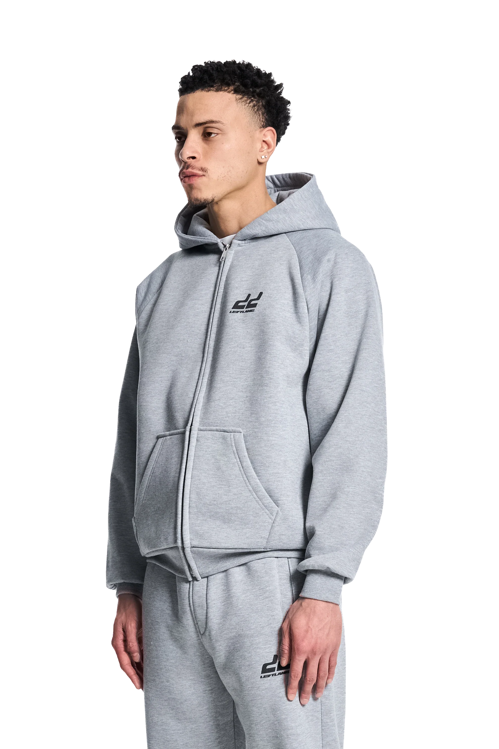 Basic Zipper Grey Melange V2 - Image 3